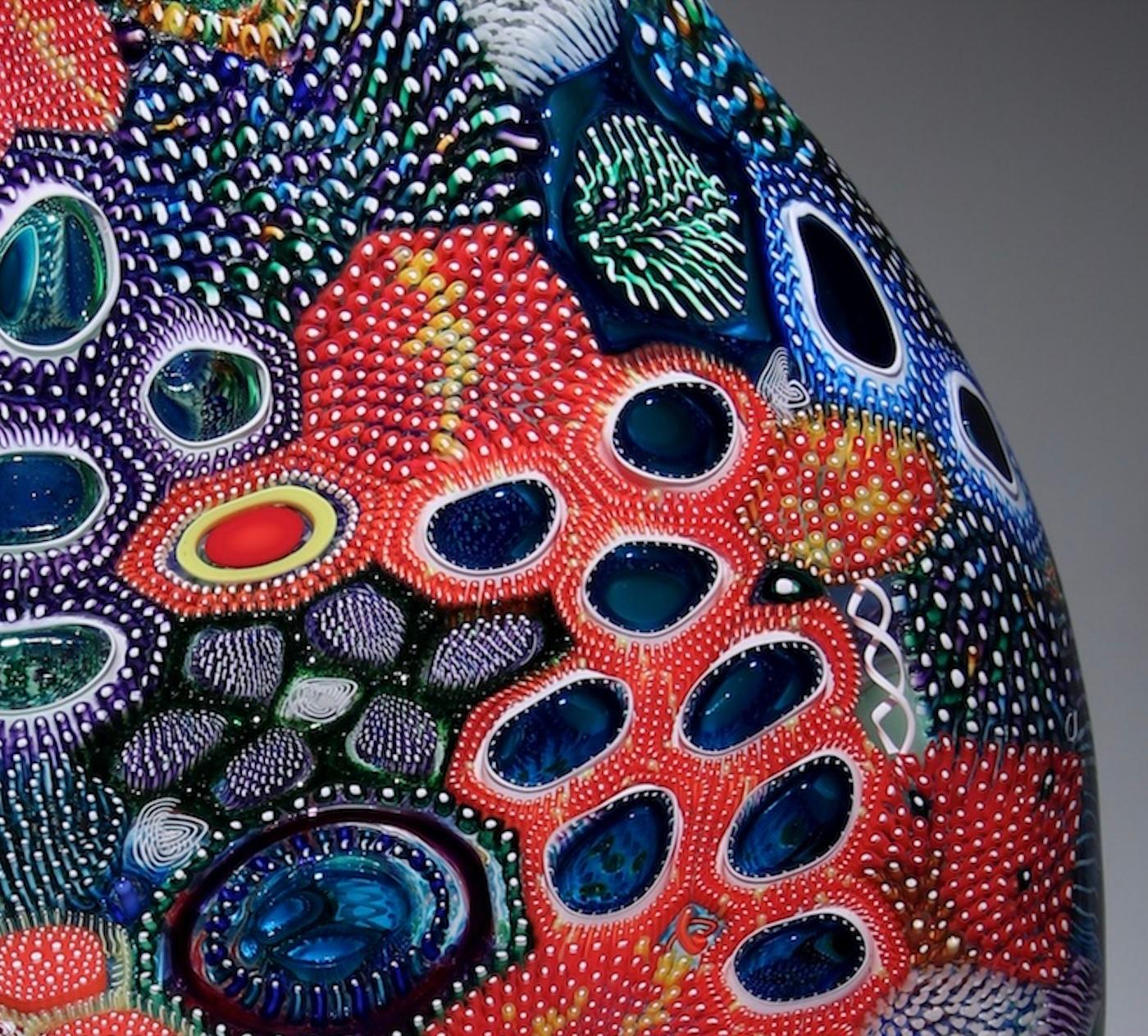 Mixed Murrine Foglio 7060 - Black Abstract Sculpture by David Patchen