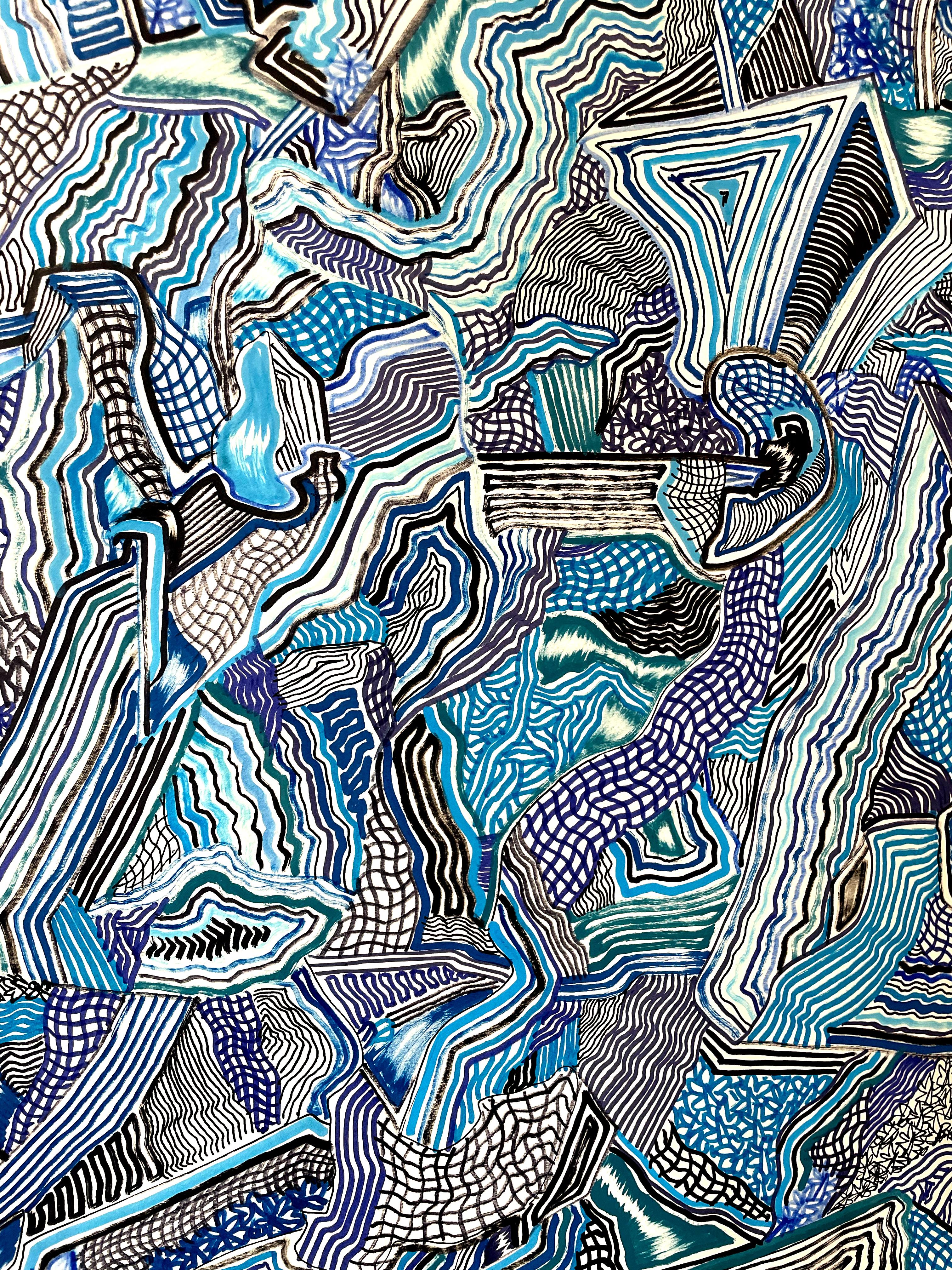 Arte Contemporanea Americana di David Paul Kay - Acquamarina in vendita 6