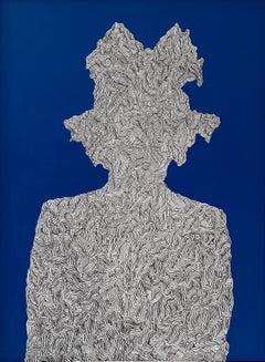 American Contemporary Art by David Paul Kay - Basquiat in Cobalt Blue