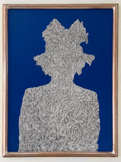 "Basquiat en azul cobalto" 2025