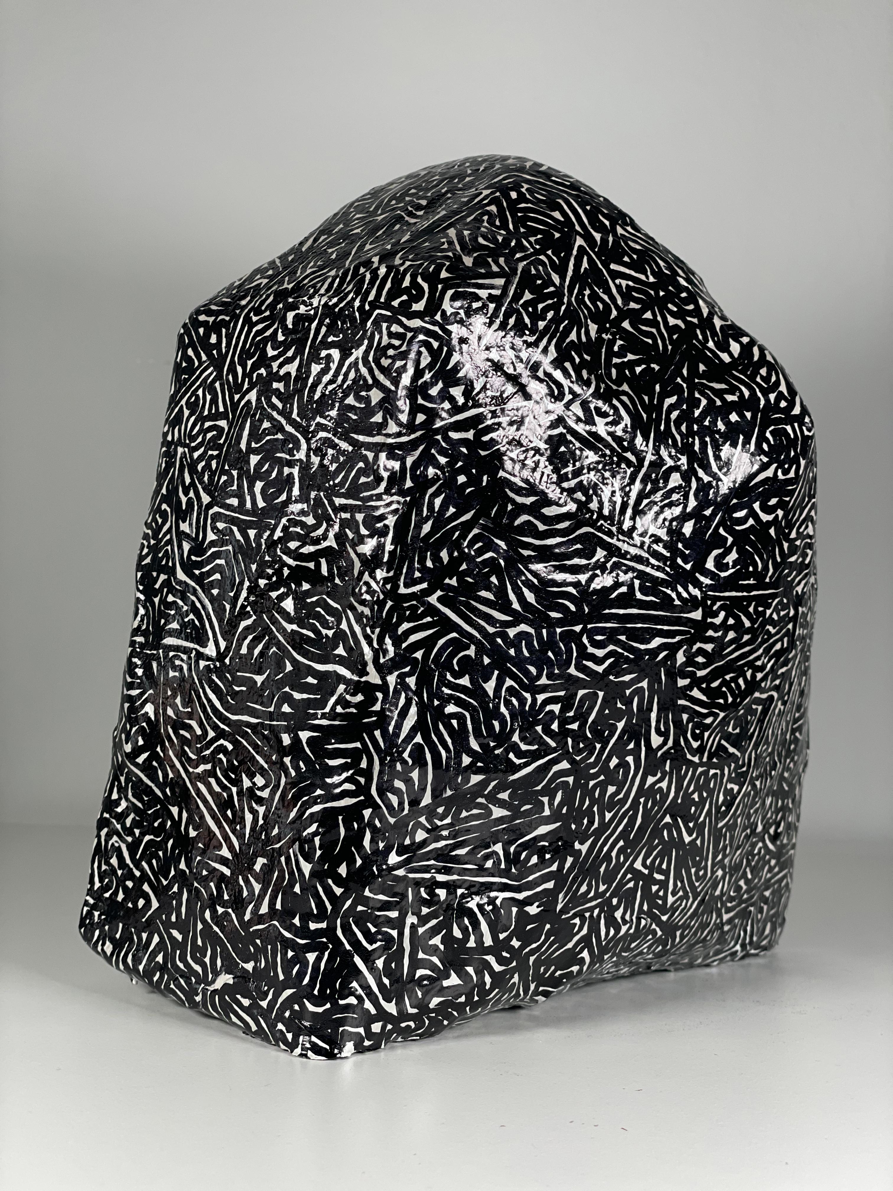 David Paul Kay Abstract Sculpture – "Untitled in Black and White" Zeitgenössische abstrakte Skulptur