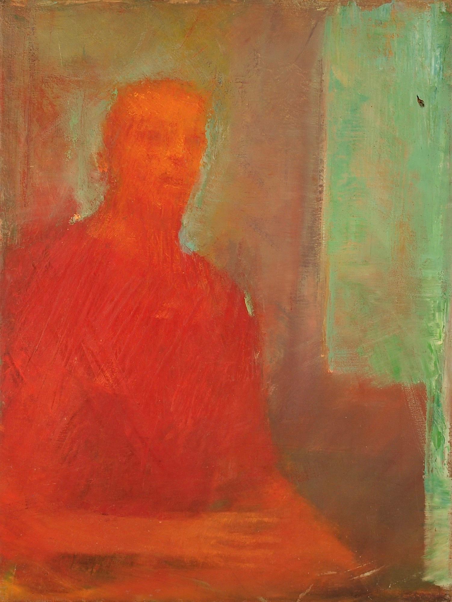 Abstract Painting di David Paulson - Ritratto in camicia rossa