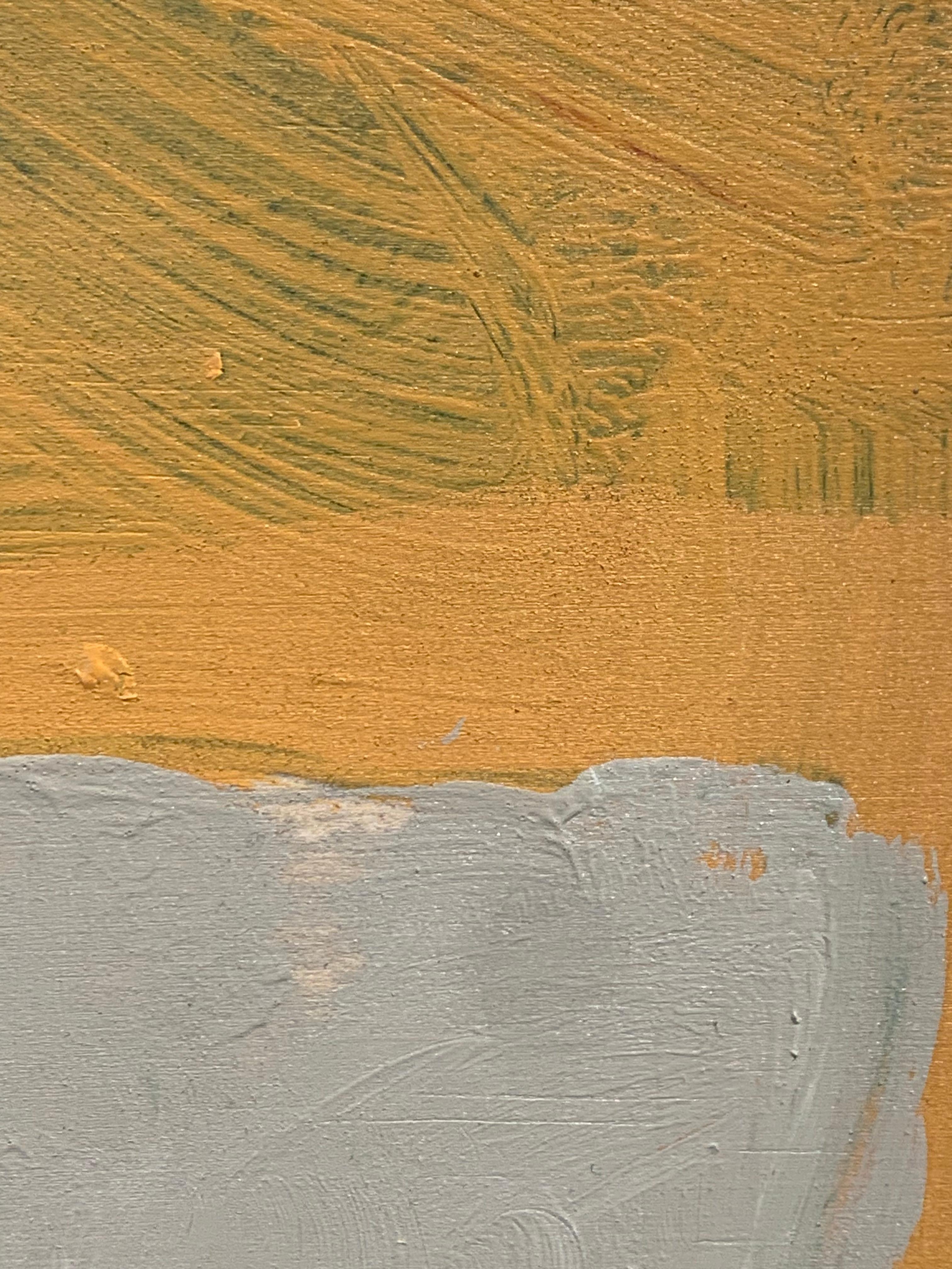 Hojas de Banksia - Pintura acrílica contemporánea de naturaleza muerta naranja de planta en maceta en venta 8