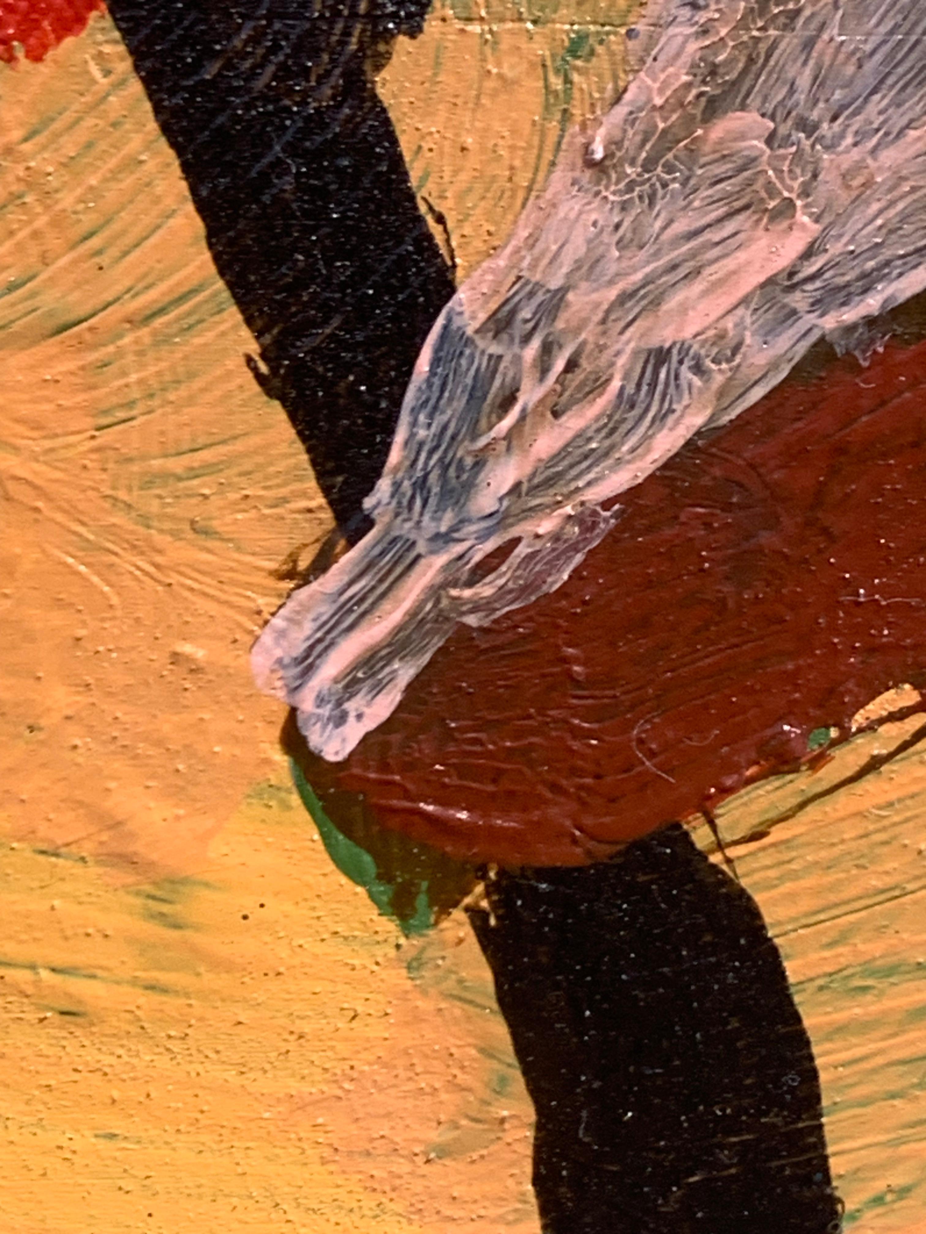 Hojas de Banksia - Pintura acrílica contemporánea de naturaleza muerta naranja de planta en maceta en venta 10