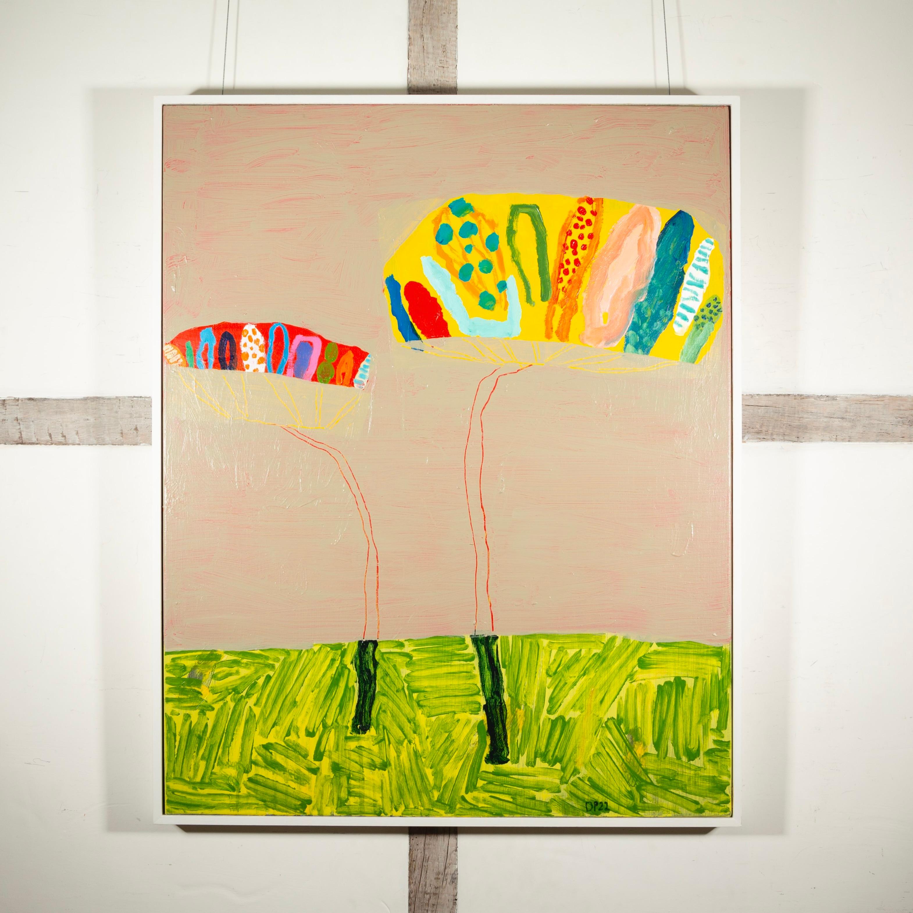 Fiori felici, 2022 - Natura morta dai colori vivaci Pittura acrilica su tela - Painting di David Pearce
