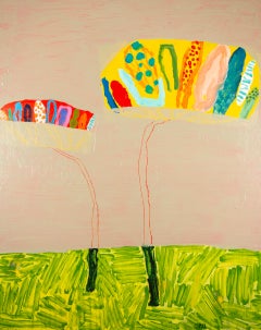Flores felices, 2022 - Naturaleza muerta de colores vivos Pintura acrílica sobre lienzo