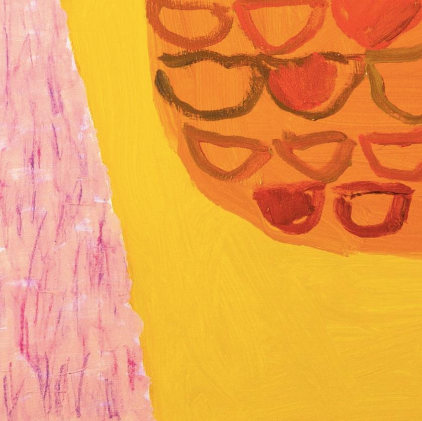 Barco grande, 2024 - Pintura acrílica paisaje marino de colores brillantes, amarillo + naranja 1