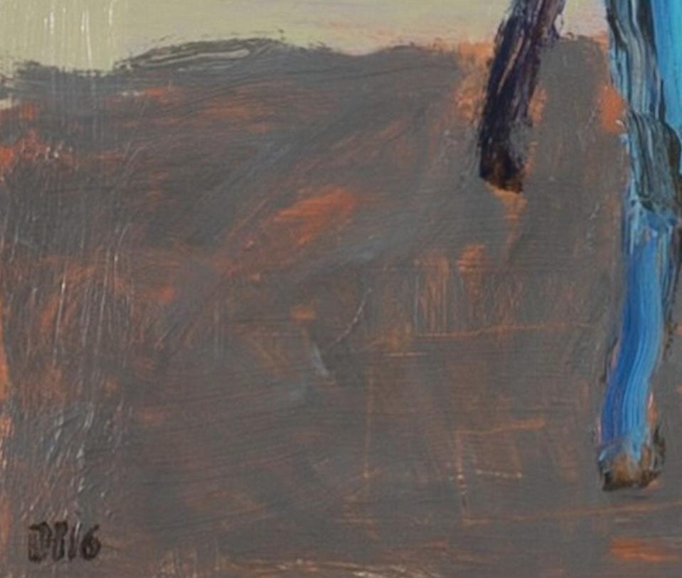 Sobremesa (Manzanos), 2016 - Pintura acrílica contemporánea de interior, Plantas - Still-Life Painting Gris de David Pearce