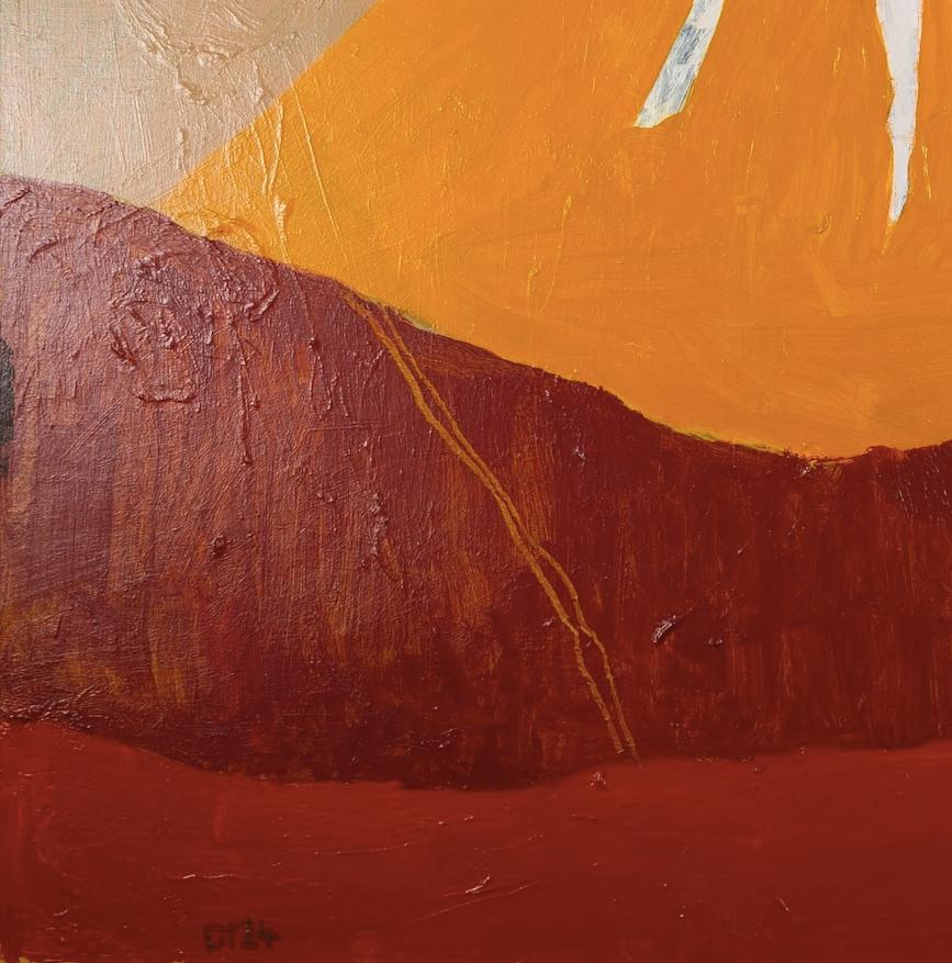 Caballo Blanco, 2024 - Rojo, Naranja, Blanco, Pintura Contemporánea Acrílico sobre Lienzo en venta 1