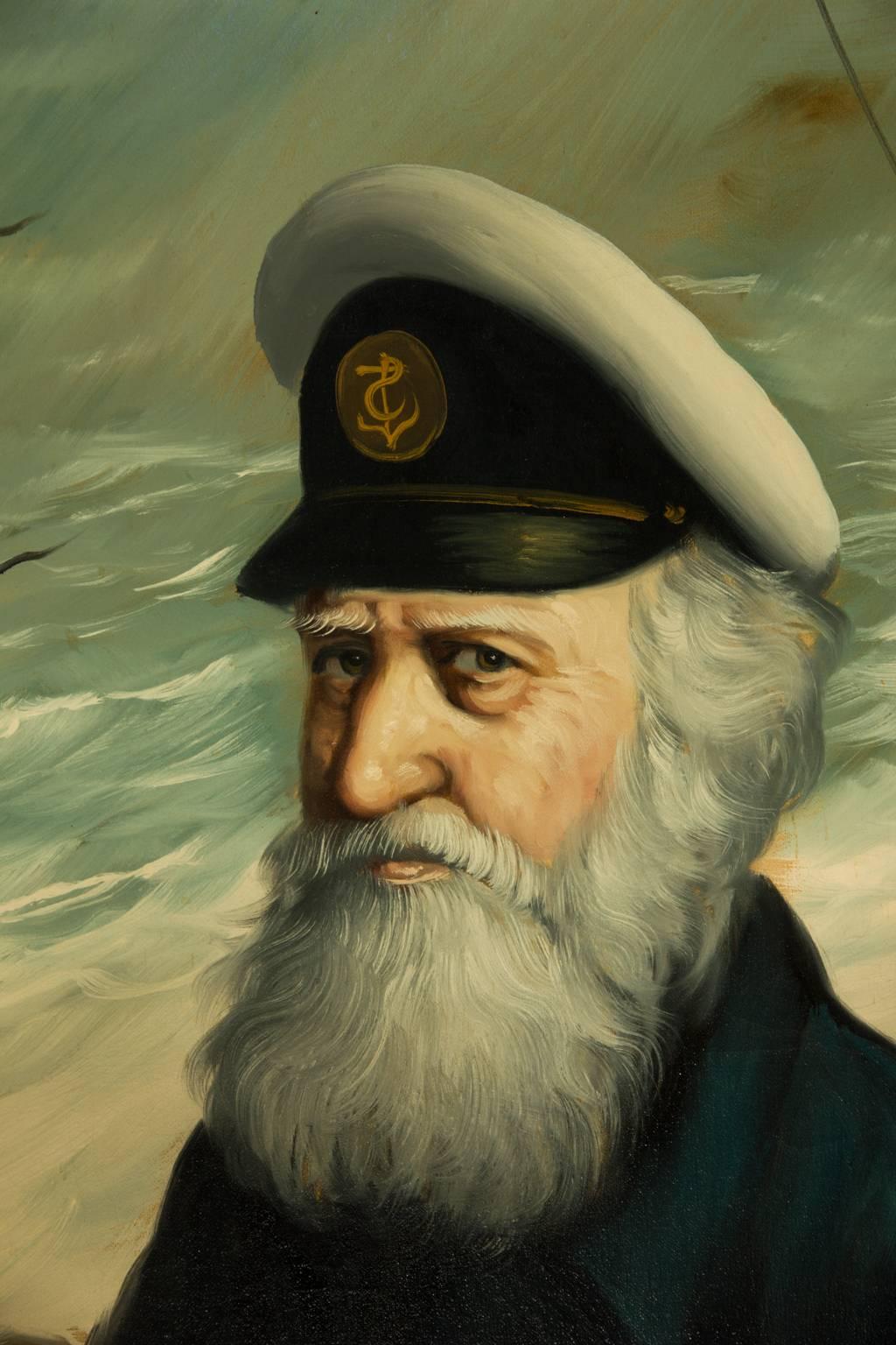 David Pelban (1932-2004) - 20th Century American Oil, Portrait of a Captain - Painting by David Pelbam