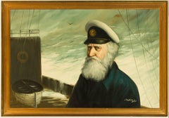 Vintage David Pelban (1932-2004) - 20th Century American Oil, Portrait of a Captain