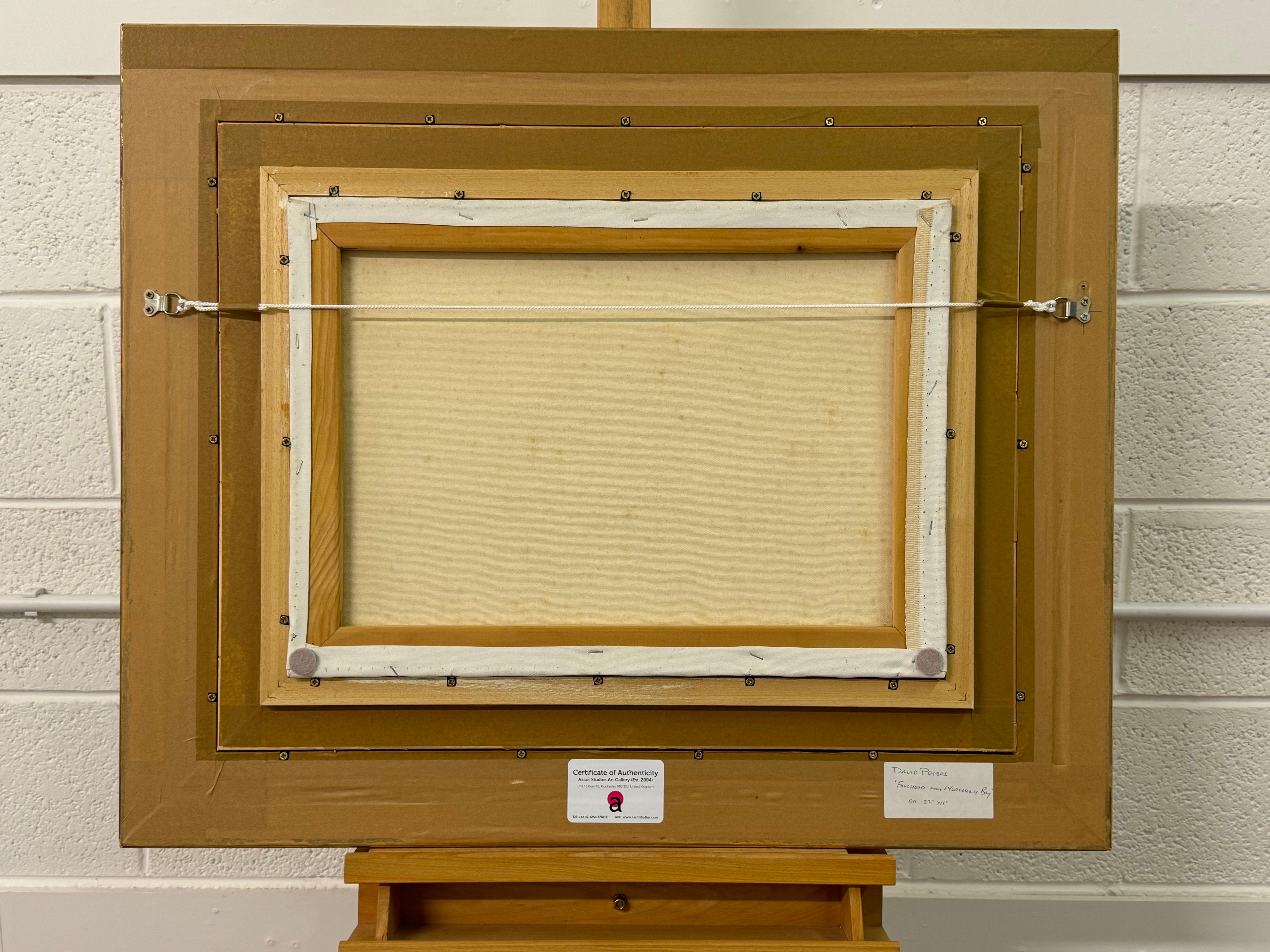 Pintura al óleo de una cabaña en los escarpados acantilados y la costa de Irlanda del Norte en venta 7