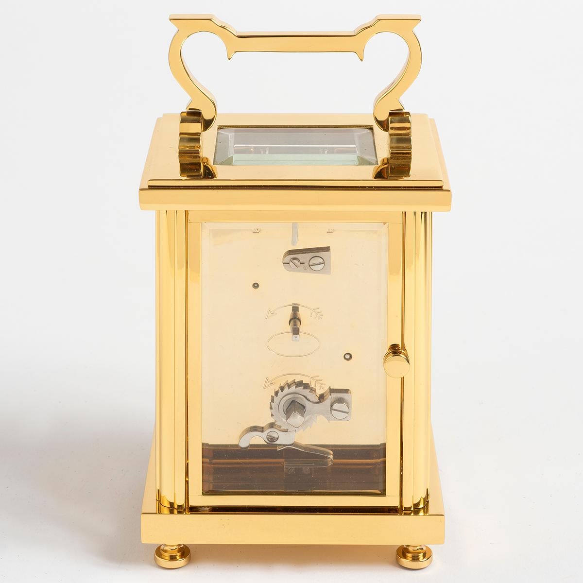 Horloge de chariot Boite Carriage DP/ BT d'Angleterre, 8 jours, 11 rubis et pièces d'enveloppes en vente 2