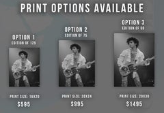 Prince Playing Guitar on Stage Fine Art Print