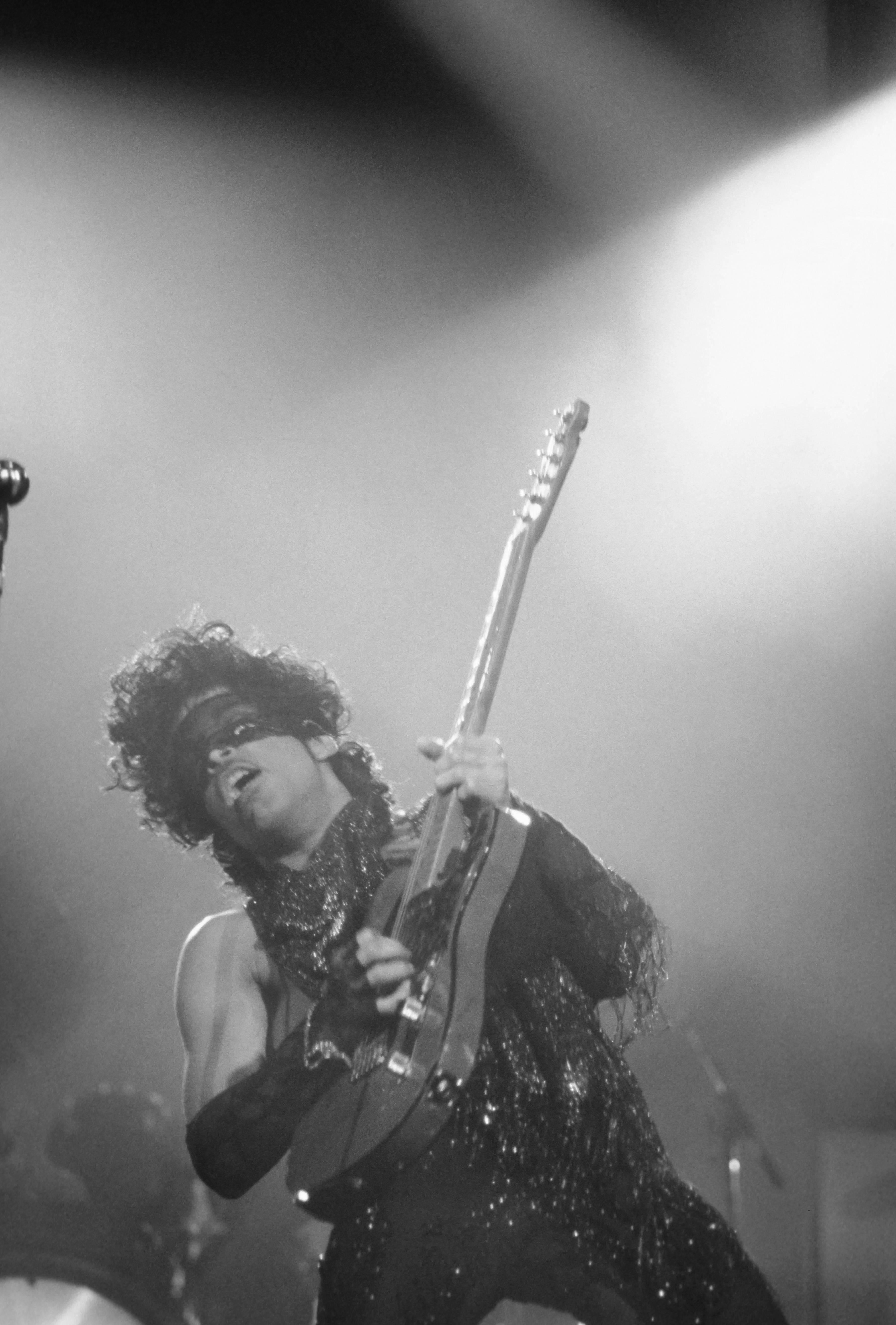 David Plastik Portrait Photograph - Prince Rocking Out on Stage Fine Art Print