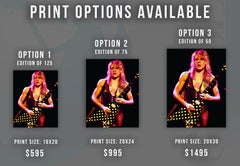 Randy Rhodes With Polka Dot Guitar Fine Art Print