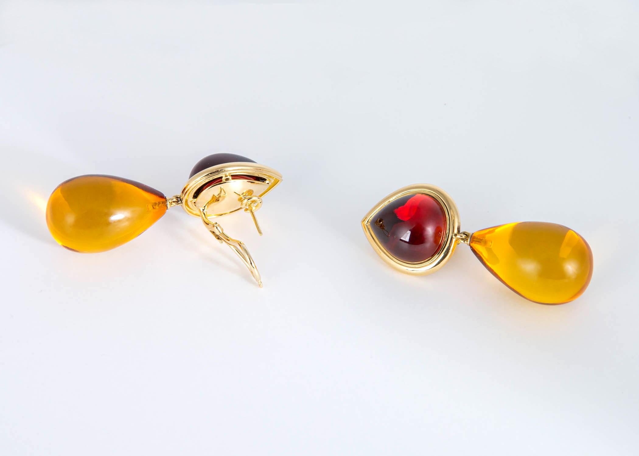 amber earrings gold