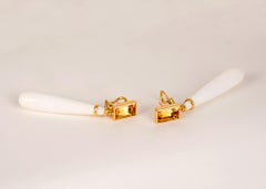 David Precious Gems Precious Topaz and Cocholong Earrings