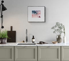 Pink City I (City, Motion Blur, Pink, Teal, Cyclist, Intersection, Street Photo)