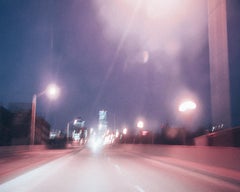 Pink City I (city, Motion Blur, Pink, Teal, Empty Road, Highrise, Street Photo)