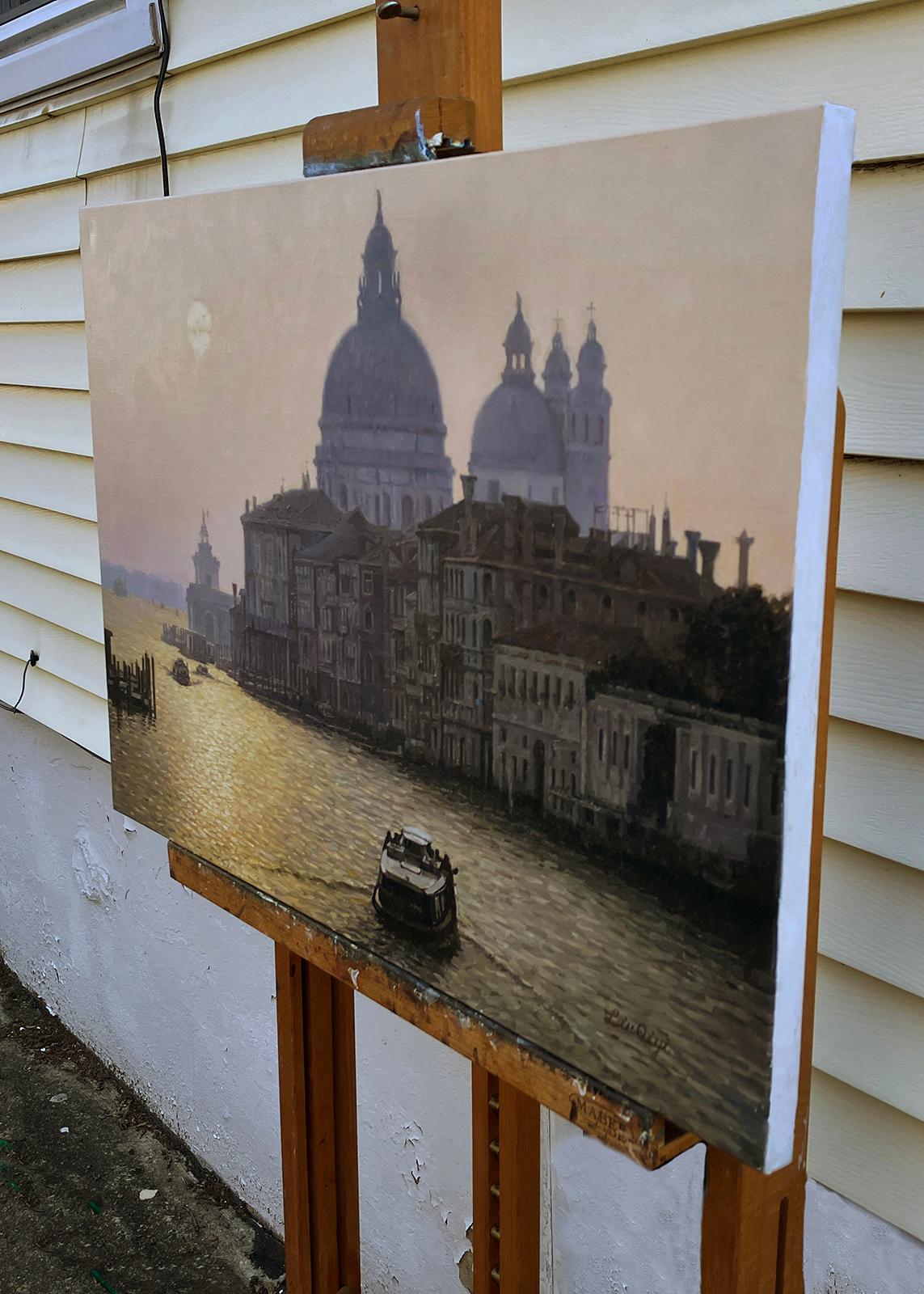 Der Morgen in Venedig, Ölgemälde – Painting von David Qiyi  Liu