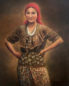 The Red Headscarf, Oil Painting