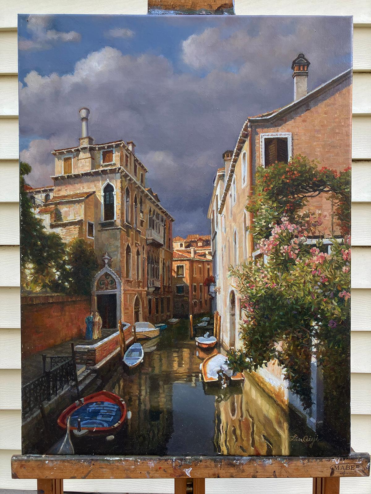 Venedig nach dem Regen, Ölgemälde (Realismus), Painting, von David Qiyi  Liu