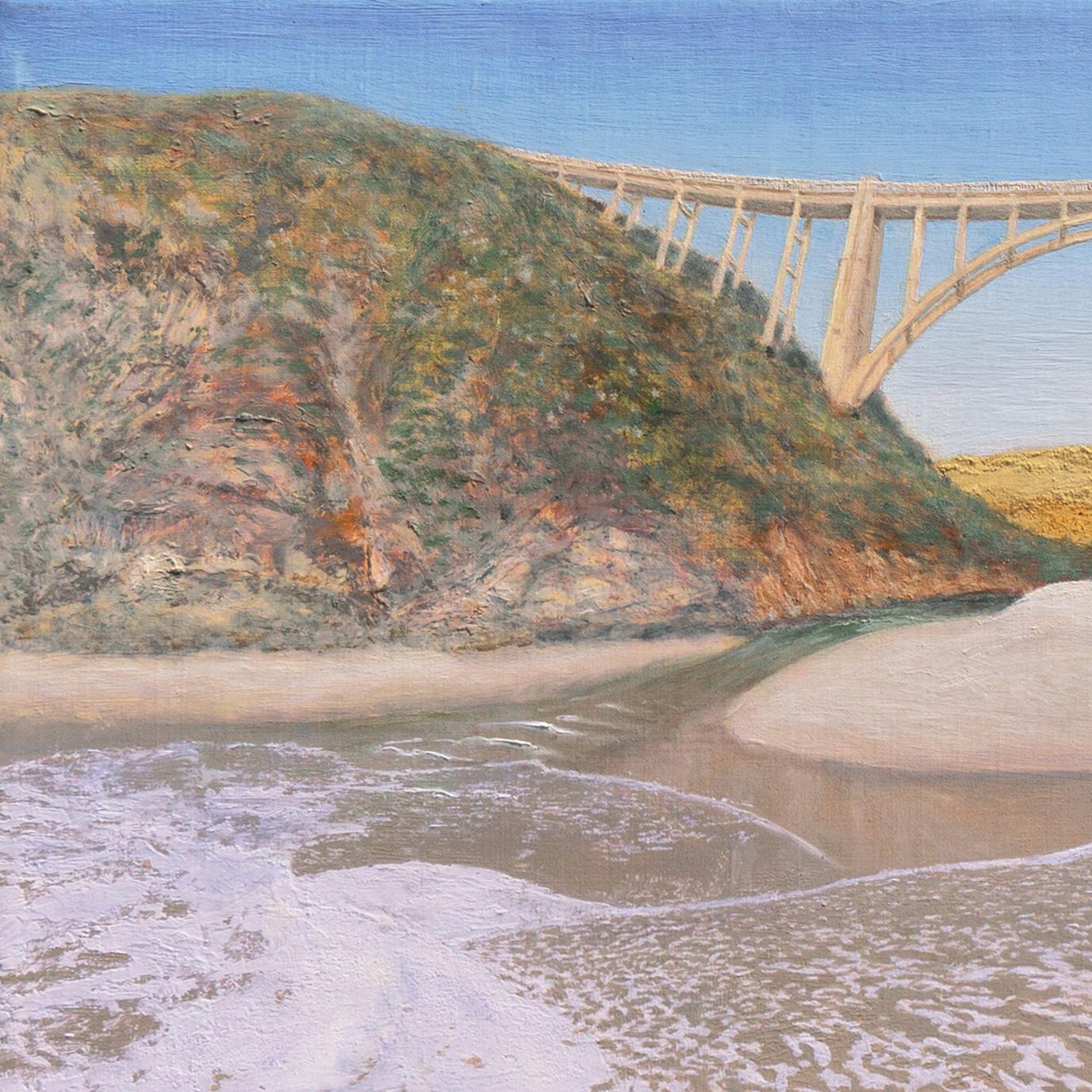 Signed, verso, 'David R. A. Watson' (American, born 1950), titled, 'Bixby Bridge, Big Surreal #1' and painted in 2023.

Artist Statement:
