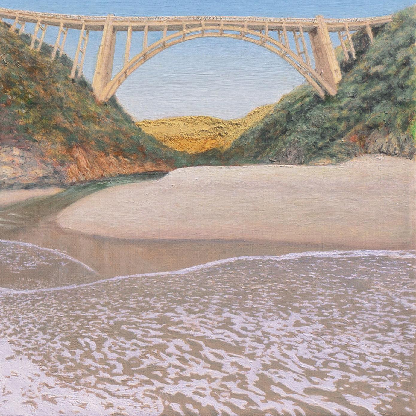 Signed, verso, 'David R. A. Watson' (American, born 1950), titled, 'Bixby Bridge, Big Surreal #1' and painted in 2023.

Artist Statement:
