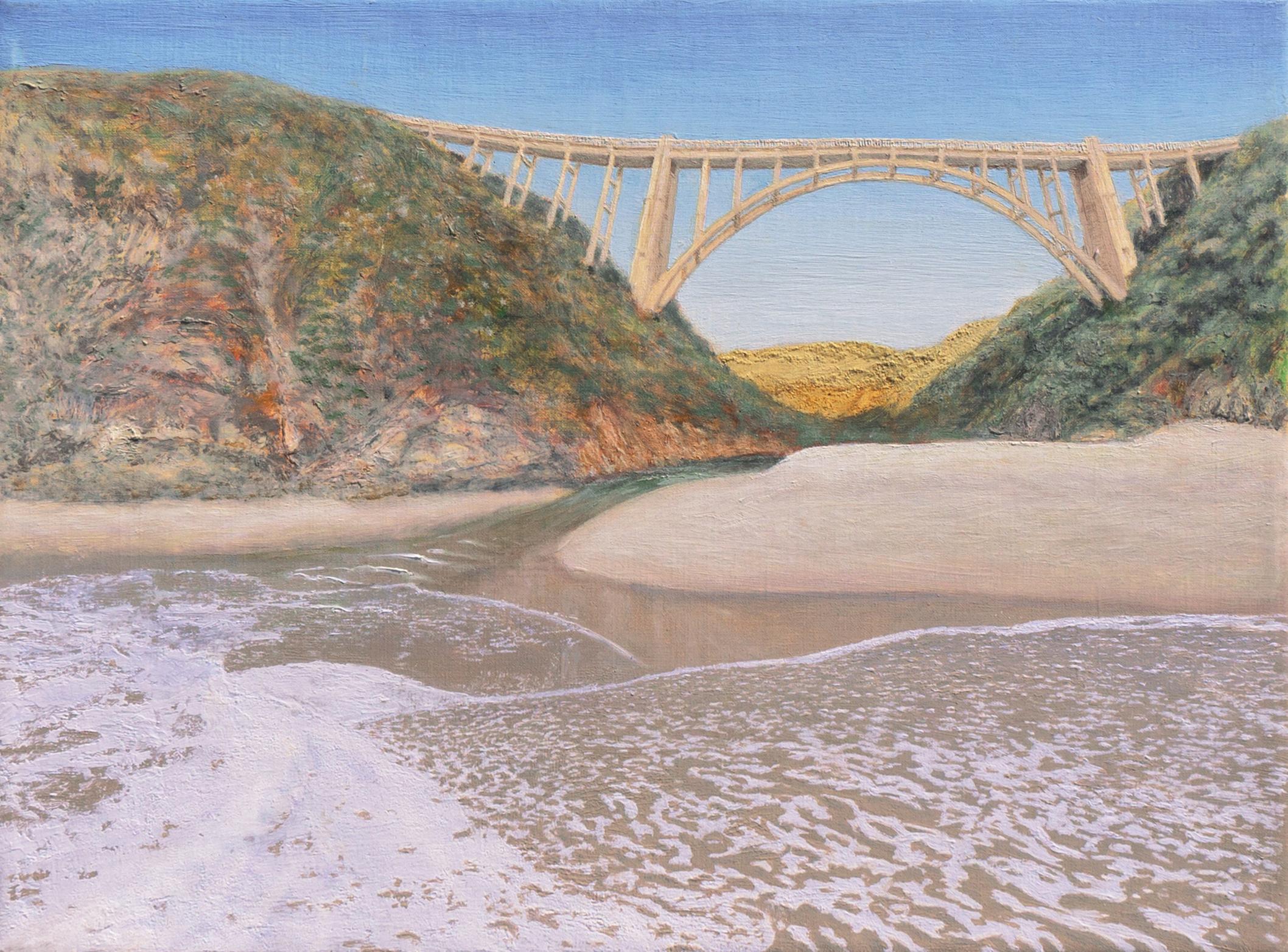 David R. A. Watson Landscape Painting - 'Bixby Bridge, Big Surreal #1', Santa Cruz, Big Sur, California Hwy 1, Carmel