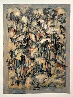 Australian American D. Rankin Abstract Expressionist Oil Painting Rocky Hillside