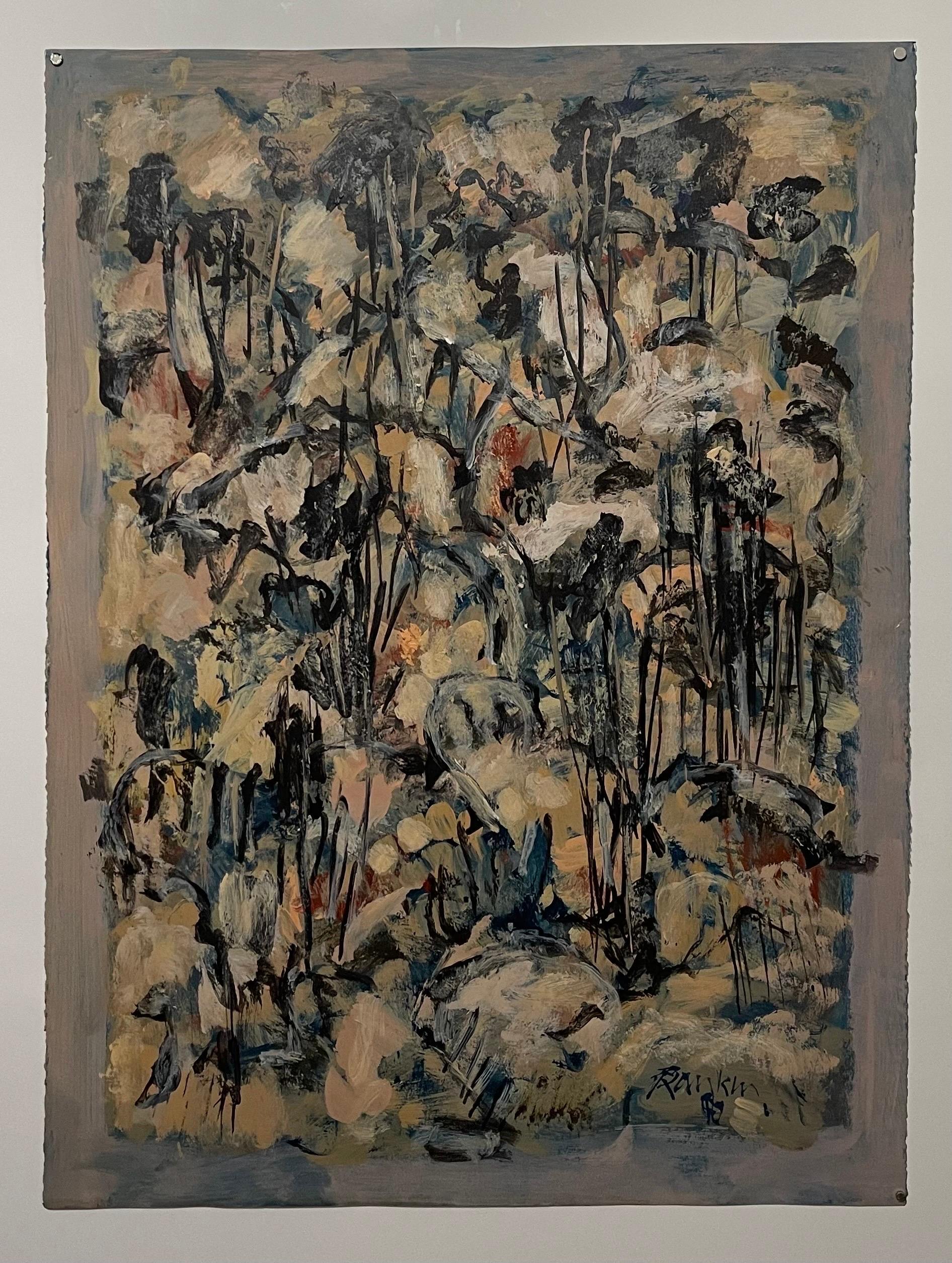 David Rankin, American (b. 1946)
Rocky Hillside, (1990)
Oil on paper
Hand signed lower right, signed and titled verso.
30 x 22 1/2 inches

David Rankin is a New York-based, British-born Australian post-war and contemporary artist known for his
