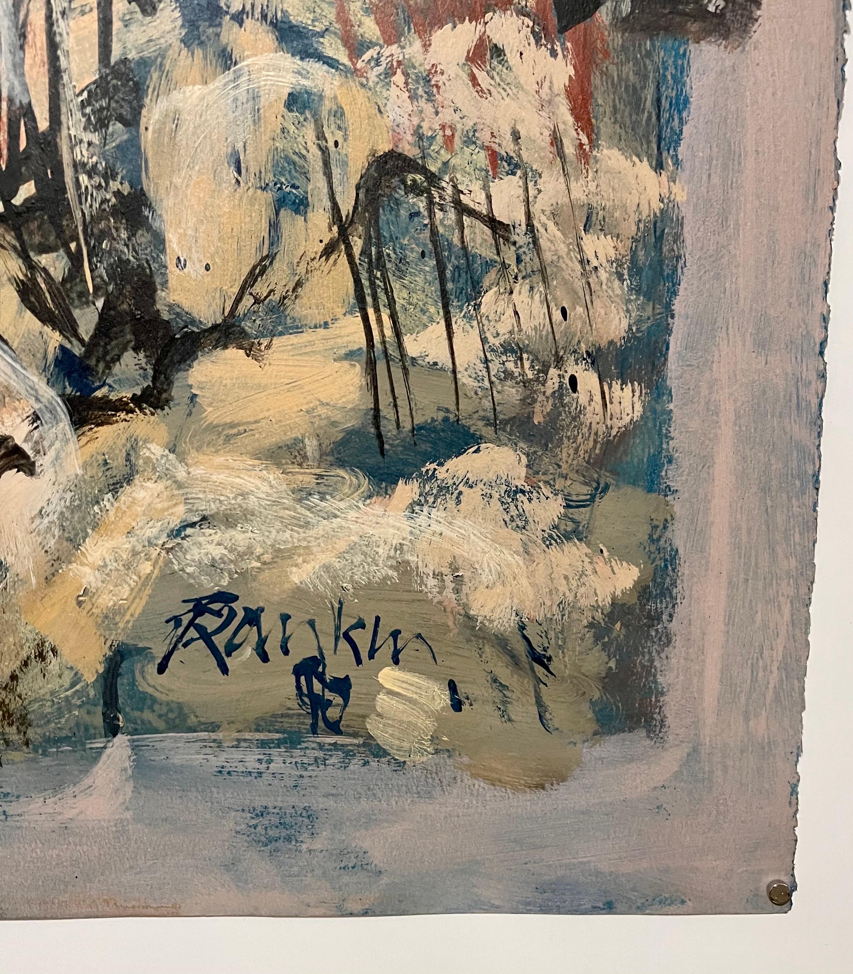 Australisches abstraktes expressionistisches Ölgemälde Rocky Hillside, D. Rankin, australisch-amerikanischer Künstler (Abstrakter Expressionismus), Painting, von David Rankin