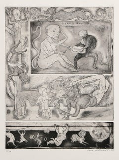 Serenata, grabado surrealista de David Rathman