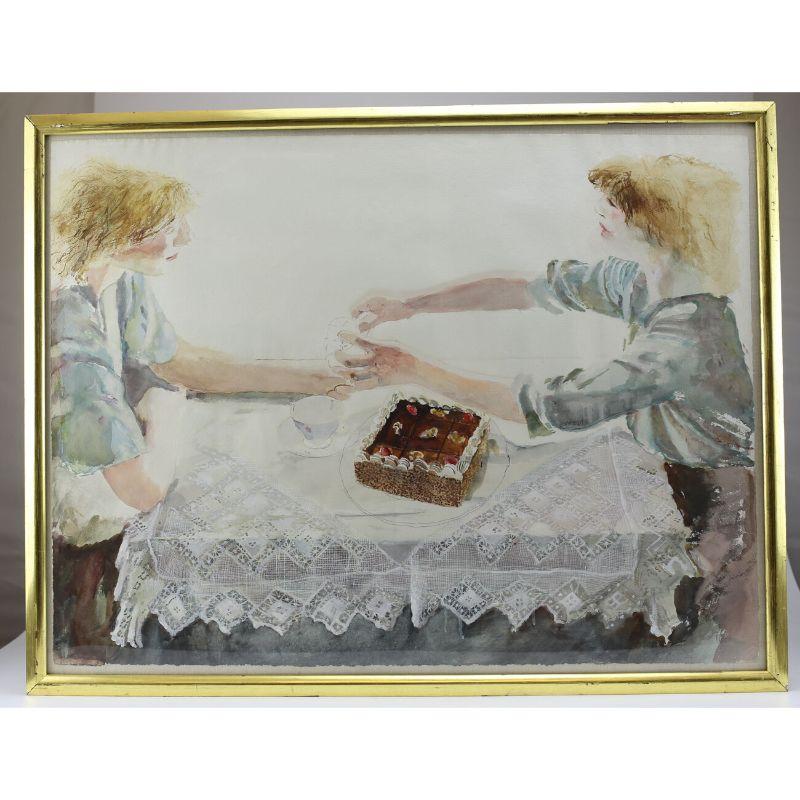 David Remfry watercolor two women having cake, signed

Remfry, David (American/British, 1942) Watercolor of two women having tea and cake signed David Remfry (lower right).

Additional Information:
Region of Origin: US 
Size Type/Largest
