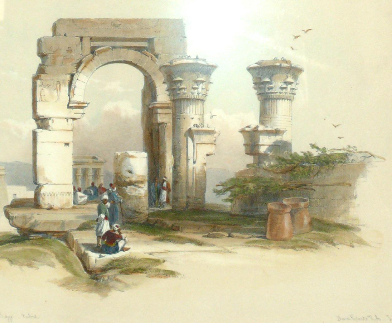 Egyptian David Roberts Egypt Lithographs Hand Colored  For Sale