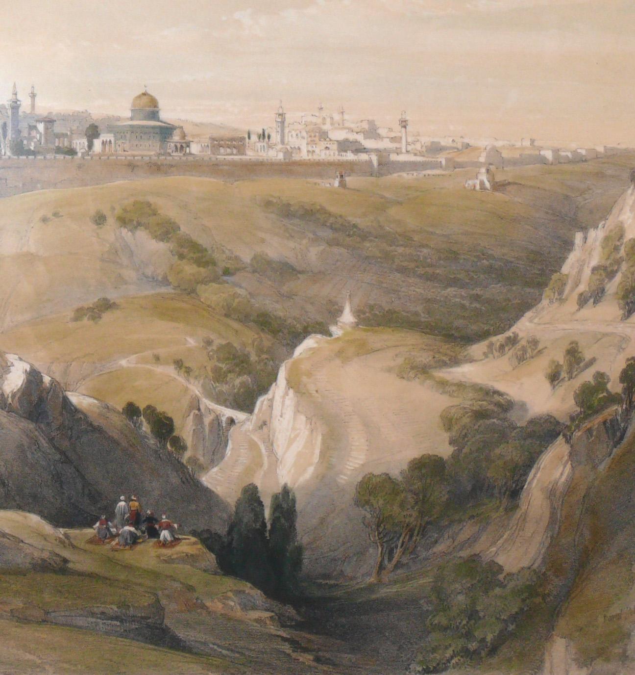 Glass David Roberts Egypt Lithographs Hand Colored For Sale
