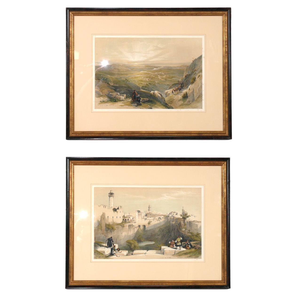 David Roberts Egypt Lithographs Hand Colored