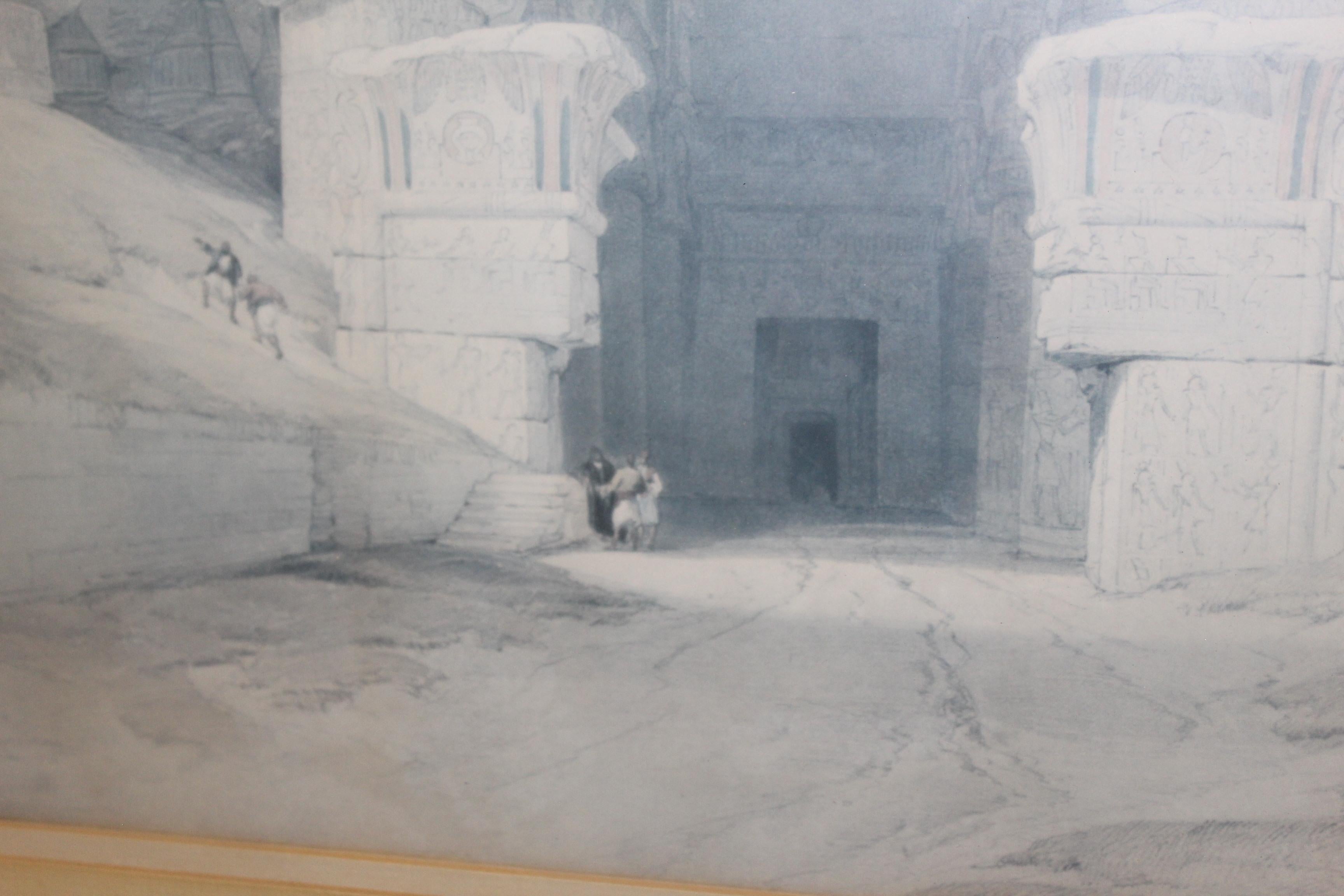 European David Roberts of the RA in England, Egypt Lithographs Mounted, Pair For Sale