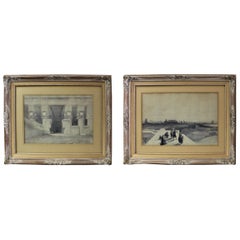 David Roberts of the RA in England, Egypt Lithographs Mounted, Pair