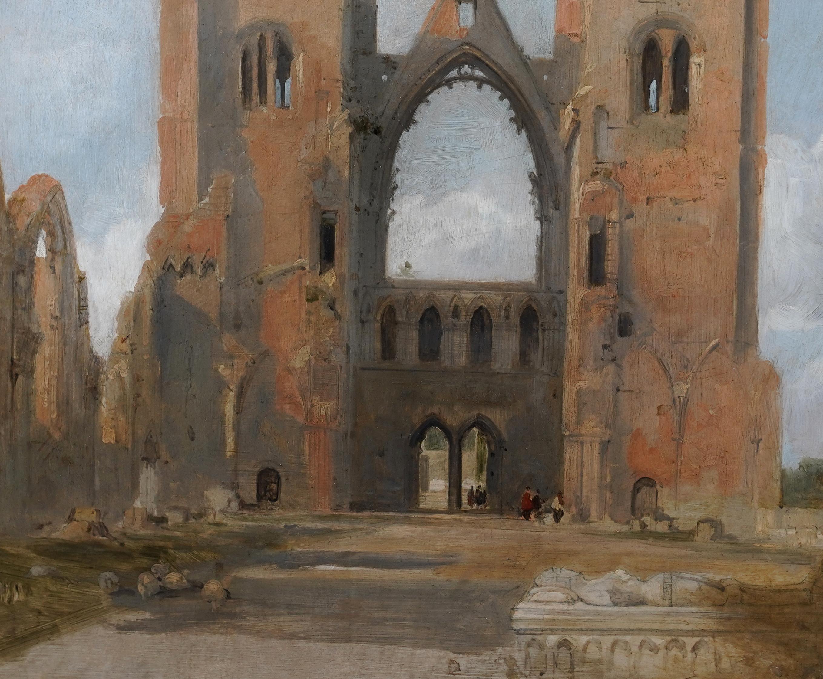 David Roberts, célèbre artiste écossais du XIXe siècle, a peint ce superbe paysage architectural à l'huile. Peinte en 1848, elle représente les ruines de la cathédrale d'Elgin, une ruine historique située à Elgin, dans le Moray, au nord-est de