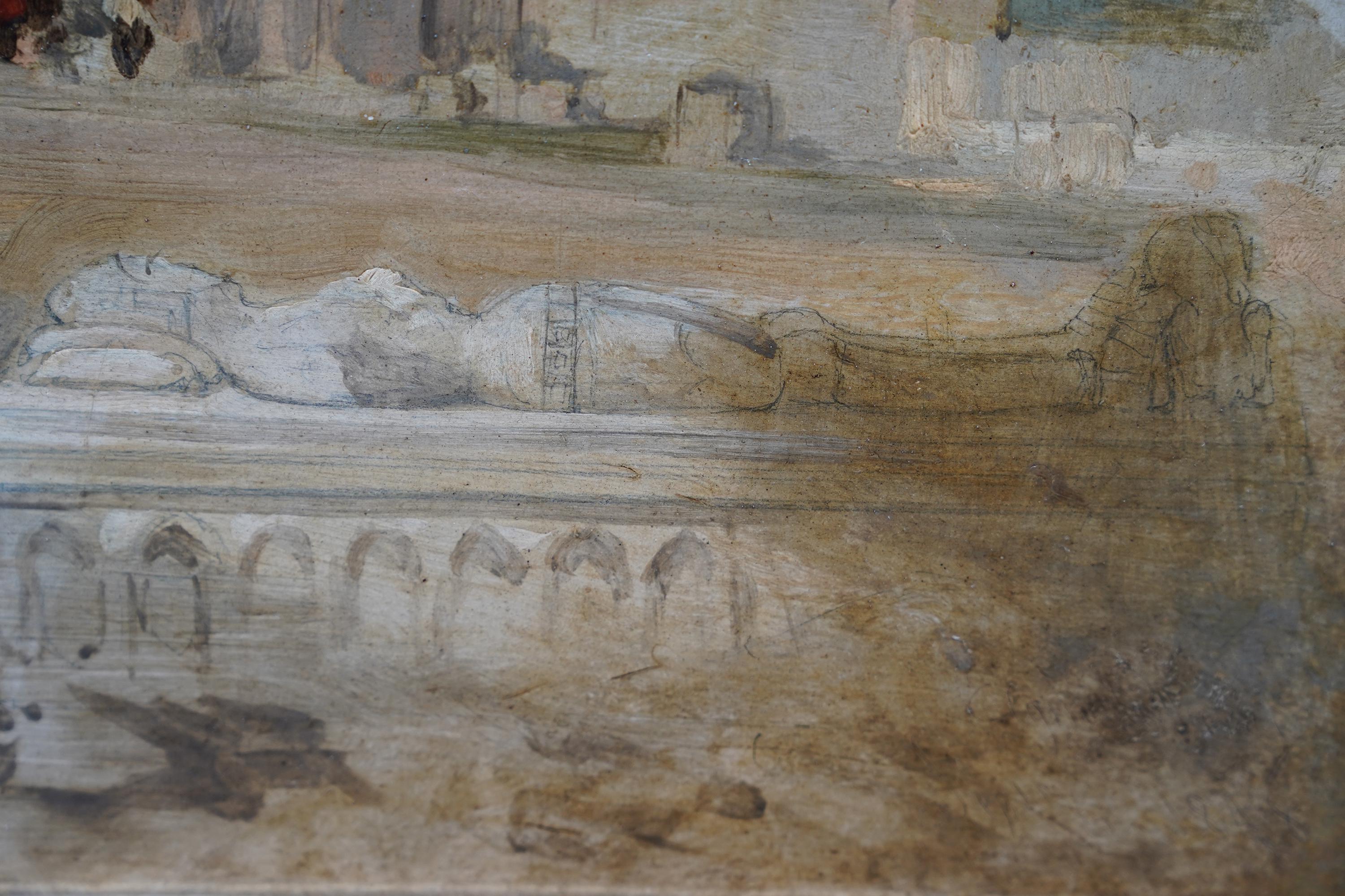 Rues de cathédrales d'Elgin - Peinture à l'huile d'un paysage architectural écossais du 19e siècle en vente 2
