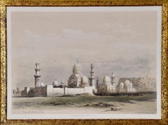 View of Cairo, Egypt: A 19th C. Framed Hand-colored Lithograph by David Roberts