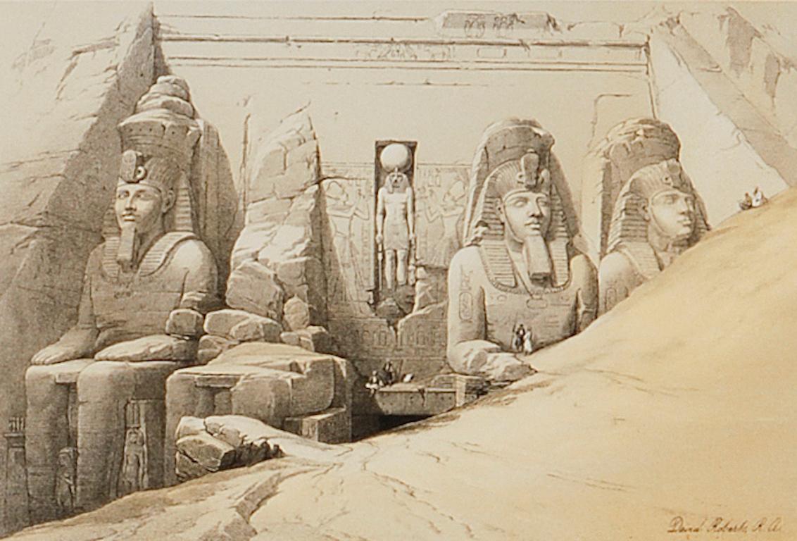 Abu Simbel in Egypt: An Original 19th Century Lithograph by David Roberts 1