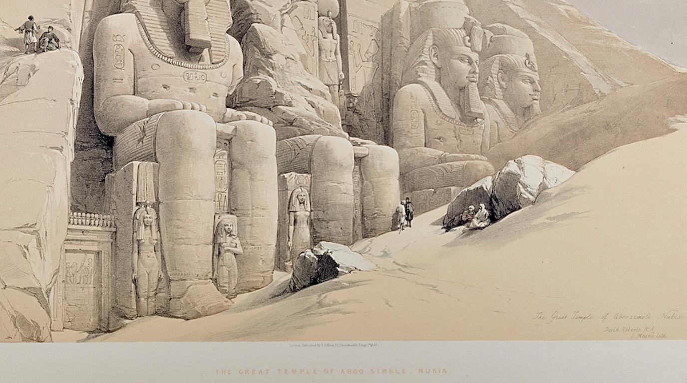 Abu Simbel Temple to Ramesses II in Egypt: A 19th C. Lithograph by David Roberts For Sale 3