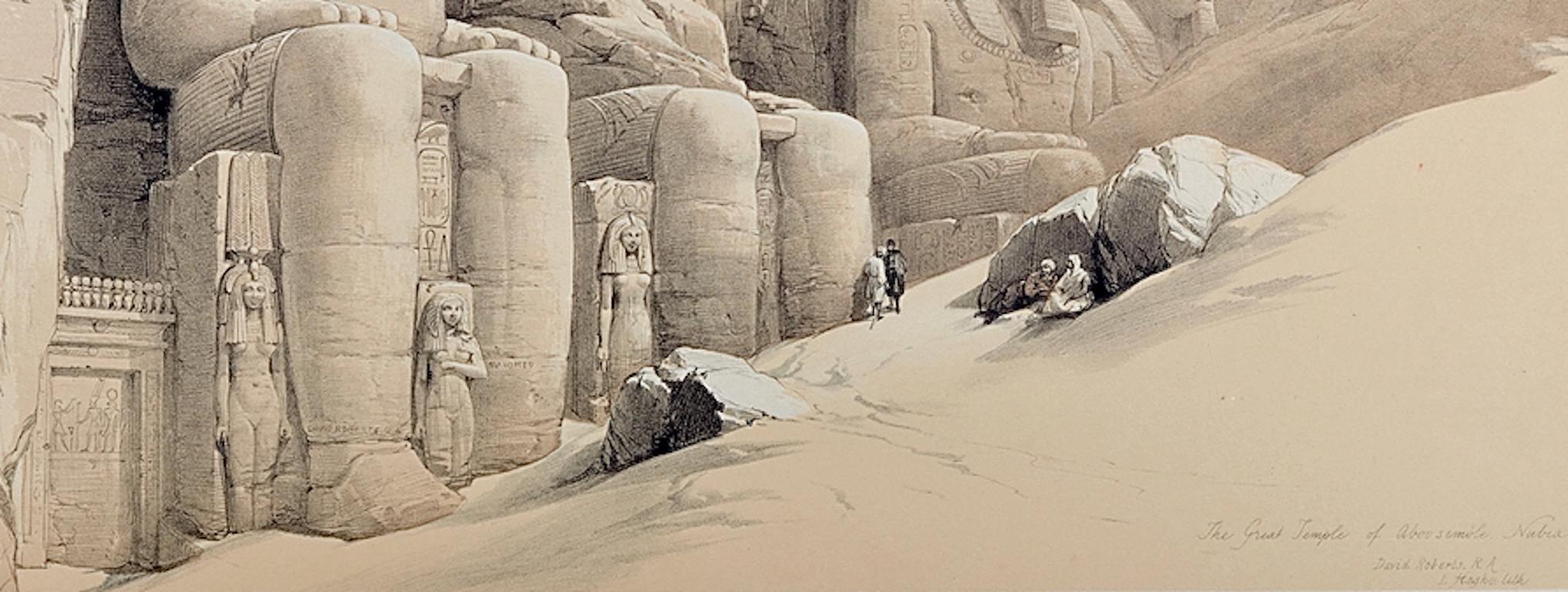 Abu Simbel Temple to Ramesses II in Egypt: A 19th C. Lithograph by David Roberts For Sale 4