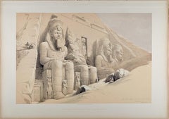 Il tempio di Abu Simbel di Ramesse II in Egitto: Una litografia del 19° C. di David Roberts