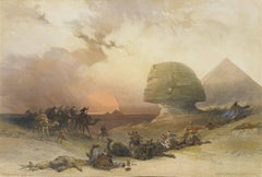 Approach of the Simoon - Desert of Geezah, 19th Century First-Edition Lithograph