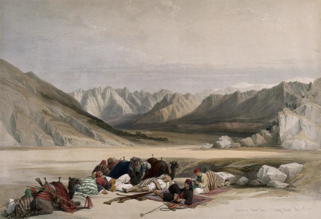 David Roberts Landscape Print - Approach to Mt Sinai