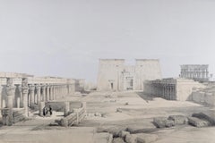 Approche du temple de Philae, Égypte : Original C.I.C. Lithographie by The Robert